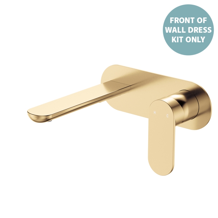 fienza Empire Slim Basin/Bath Wall Mixer Set Dress Kit Oval Plate 160mm Outlet Urban Brass