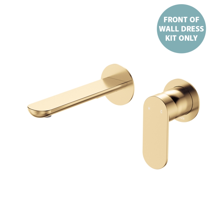 fienza Empire Slim Basin/Bath Wall Mixer Set Dress Kit Round Plates 160mm Outlet Urban Brass