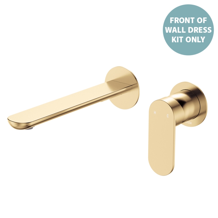 fienza Empire Slim Basin/Bath Wall Mixer Set Dress Kit Round Plates 200mm Outlet Urban Brass