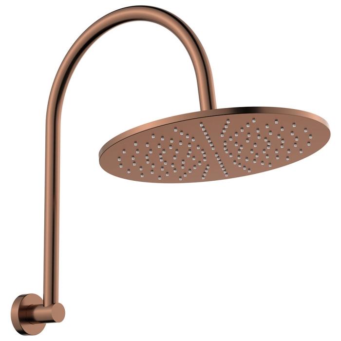 fienza Empire Slim Curved Shower Arm Set Brushed Copper