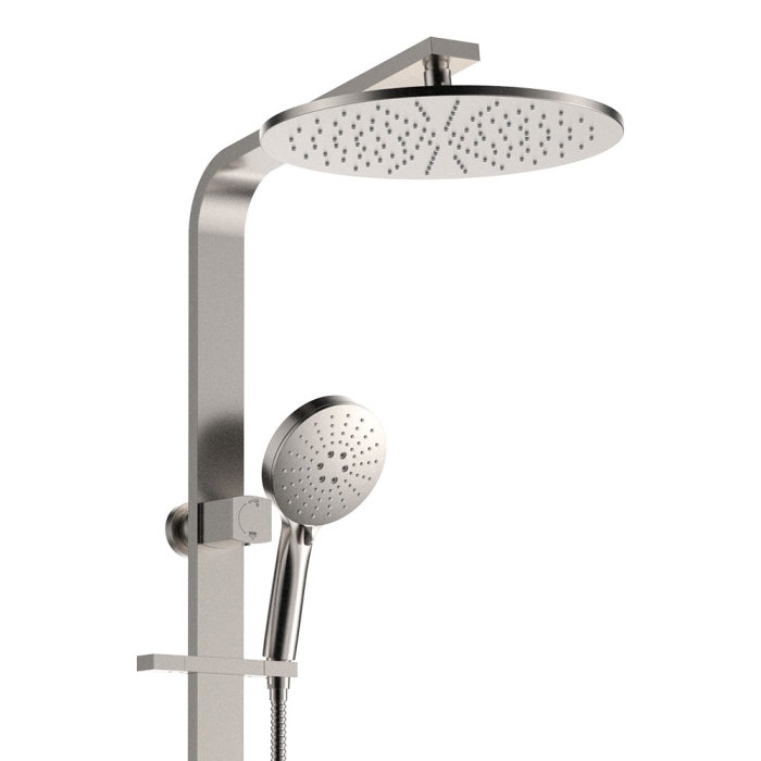 fienza Empire Slim Deluxe Twin Shower Brushed Nickel