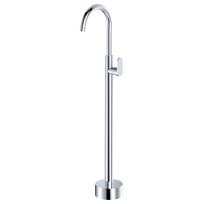 fienza Empire Slim Floor Mounted Basin/Bath Mixer Chrome