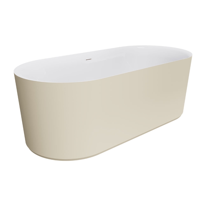 fienza Empire Slim Freestanding Solid Surface Bath 1700mm Matte Khaki