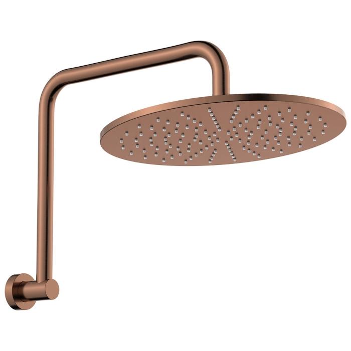 fienza Empire Slim Gooseneck Shower Arm Set Brushed Copper