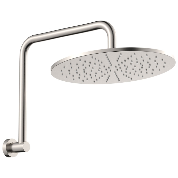 fienza Empire Slim Gooseneck Shower Arm Set Brushed Nickel