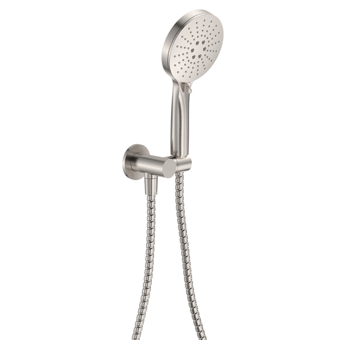fienza Empire Slim Hand Shower Round Plate Brushed Nickel