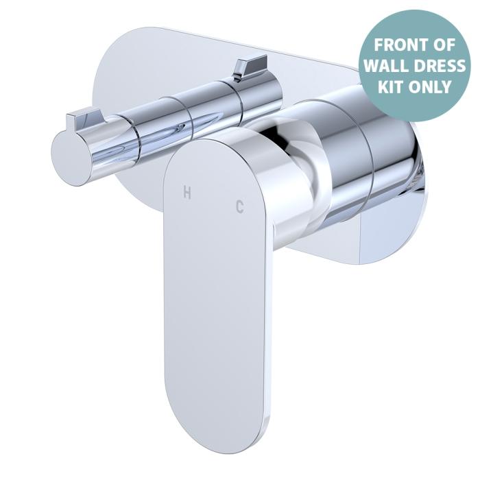 fienza Empire Slim Wall Diverter Mixer Dress Kit Large Oval Plate Horizontal Chrome