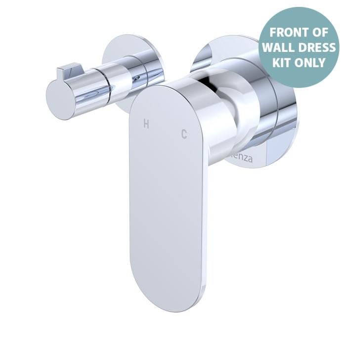 fienza Empire Slim Wall Diverter Mixer Dress Kit Small Round Plates Horizontal Chrome