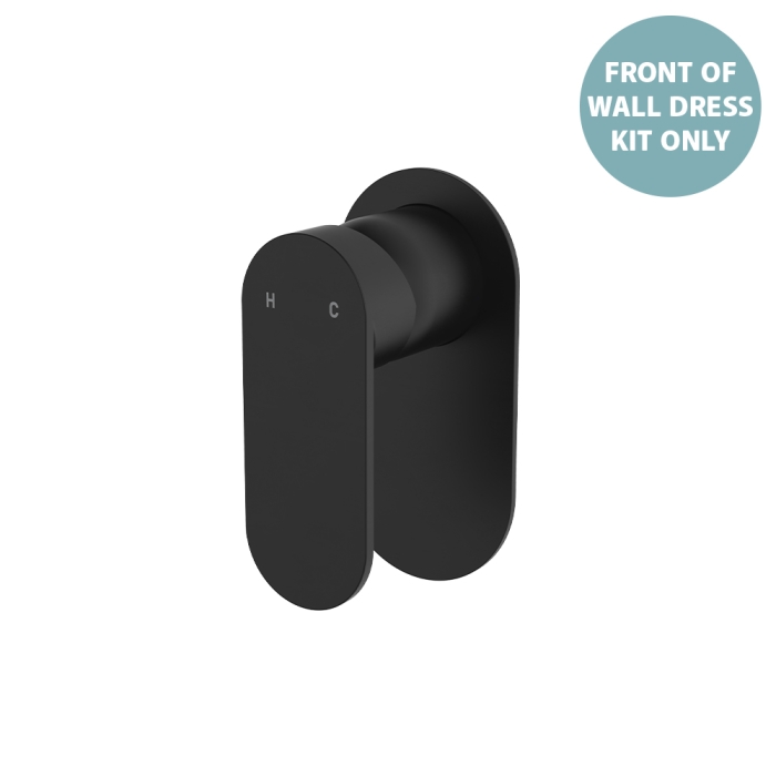 fienza Empire Slim Wall Mixer Dress Kit Oval Plate Matte Black