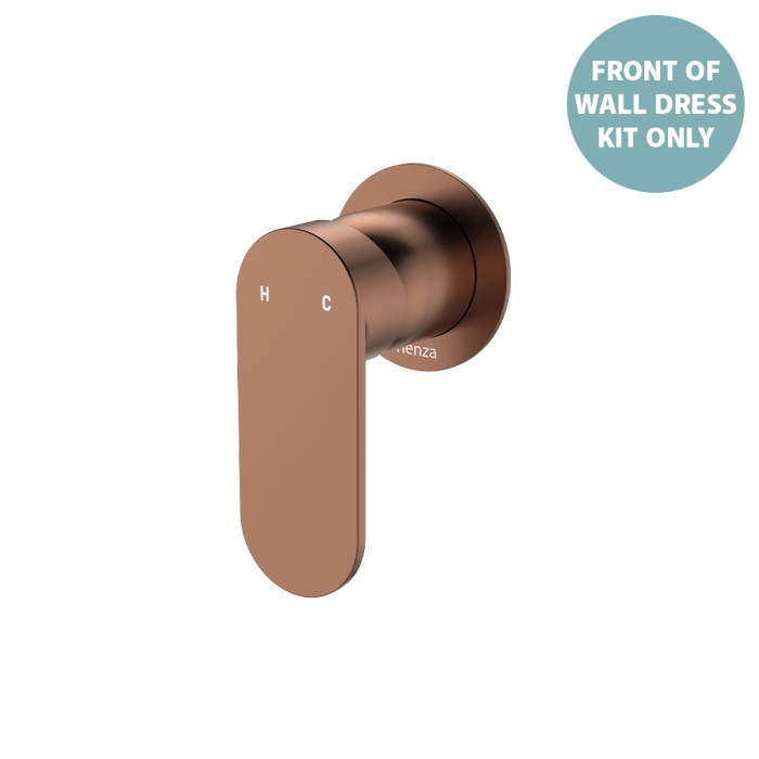 fienza Empire Slim Wall Mixer Dress Kit Round Plate Brushed Copper