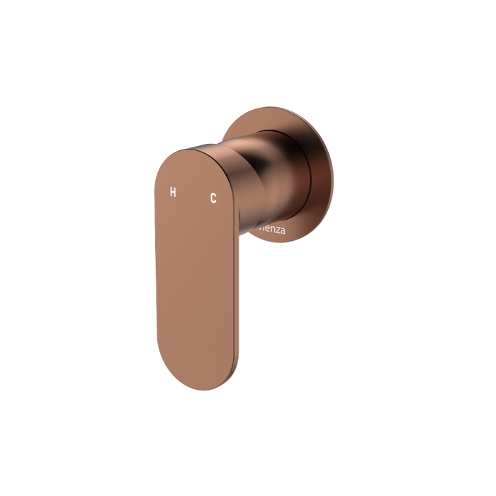 fienza Empire Slim Wall Mixer Round Plate Brushed Copper