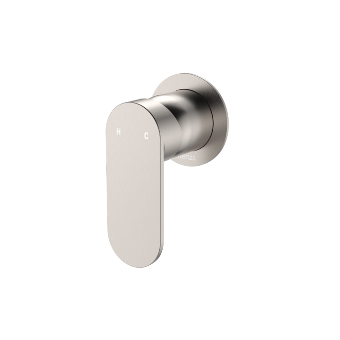 fienza Empire Slim Wall Mixer Round Plate Brushed Nickel