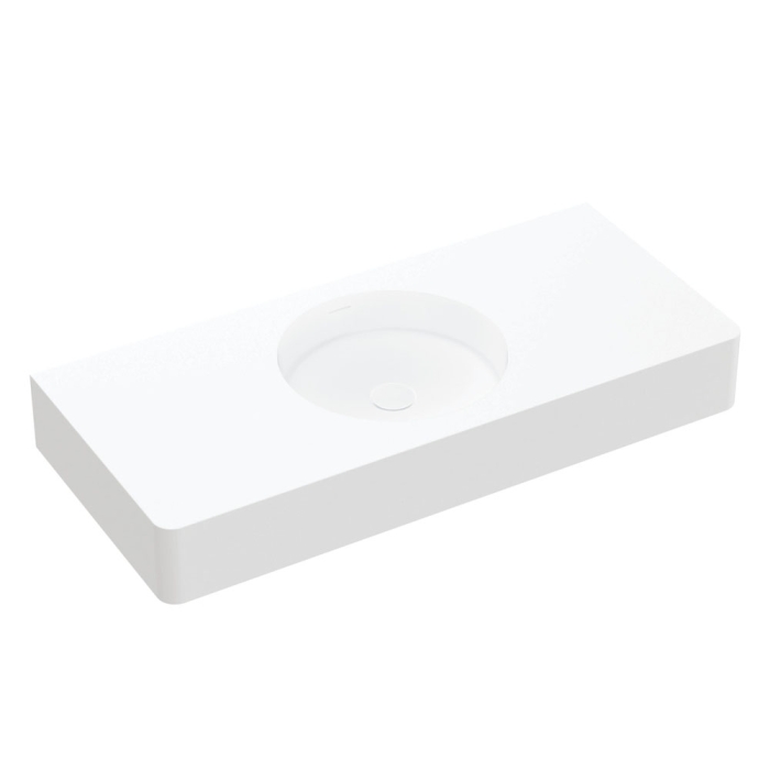 fienza Encanto 1000 Solid Surface Wall Basin No Tap Hole
