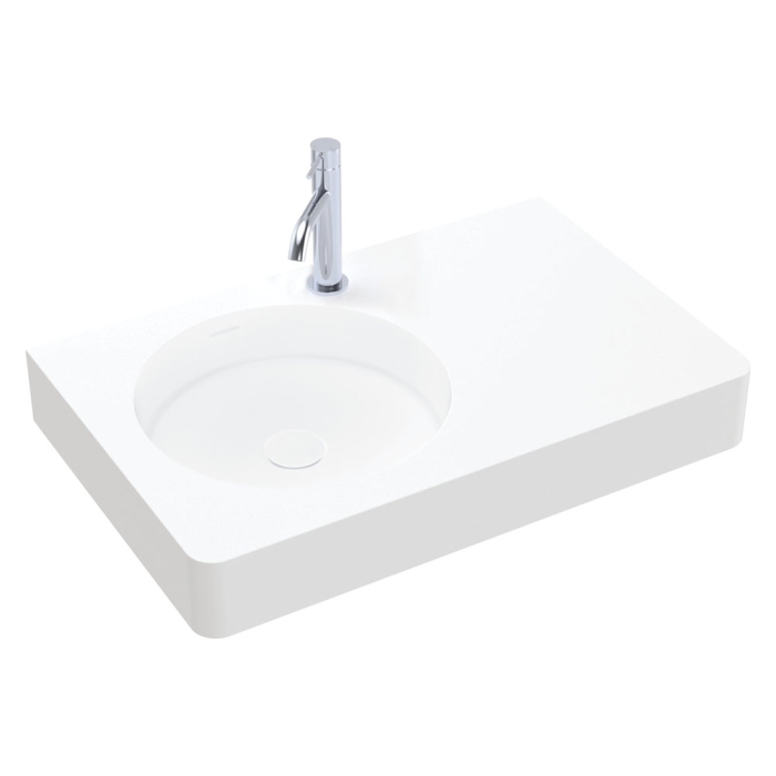 fienza Encanto 700 Solid Surface Wall Basin 1 Tap Hole