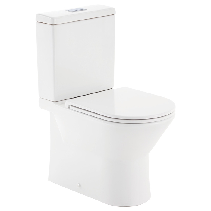 fienza Escola Back-to-Wall Toilet Suite Gloss White with Slim Seat