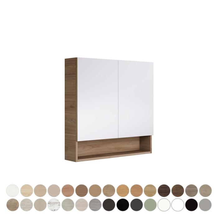 fienza Aluca 750 Display Shelf Mirror Cabinet