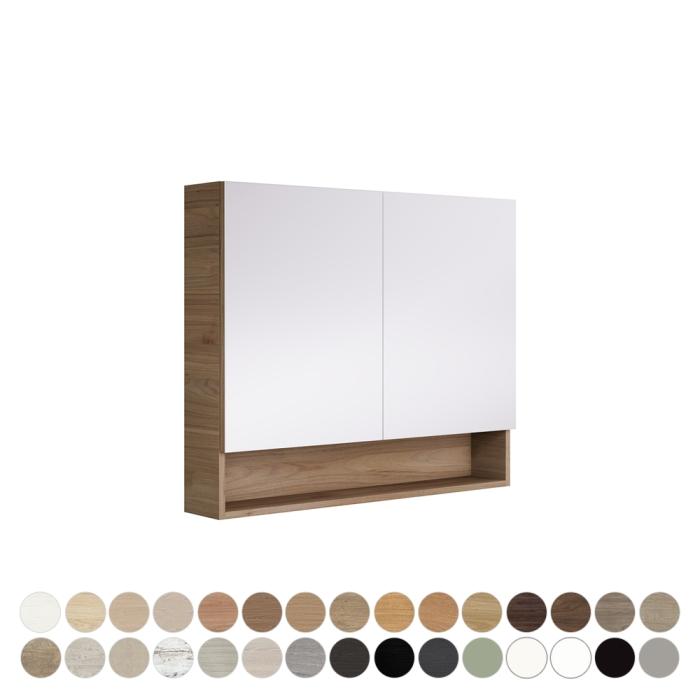 fienza Aluca 900 Display Shelf Mirror Cabinet
