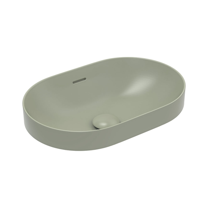 fienza Aluca Pill Ceramic Semi-Inset Basin Olive