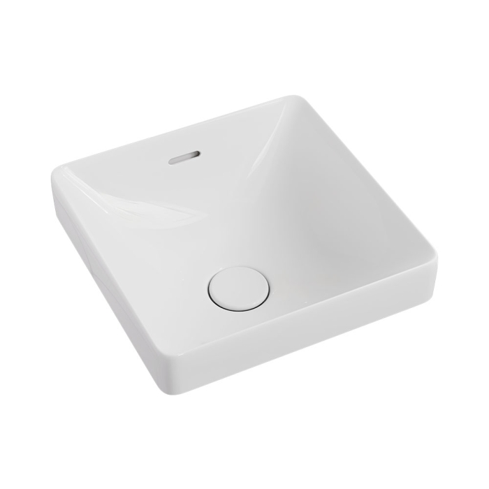 fienza Aluca Square Semi-Inset Basin Gloss White