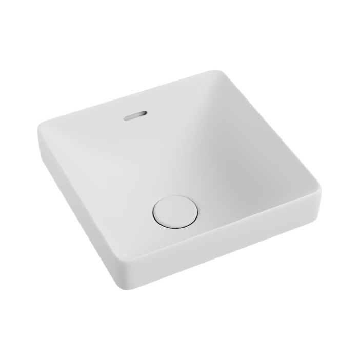 fienza Aluca Square Semi-Inset Basin Matte White