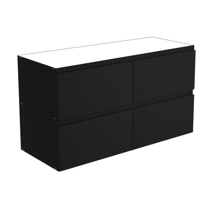 fienza Amato Satin Black 1200 Base Cabinet