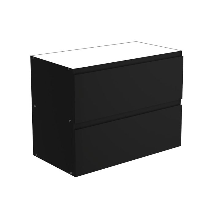fienza Amato Satin Black 900 Base Cabinet