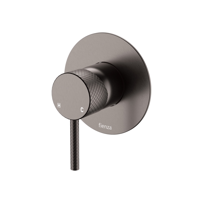 fienza Axle Wall Mixer Large Round Plate Gun Metal