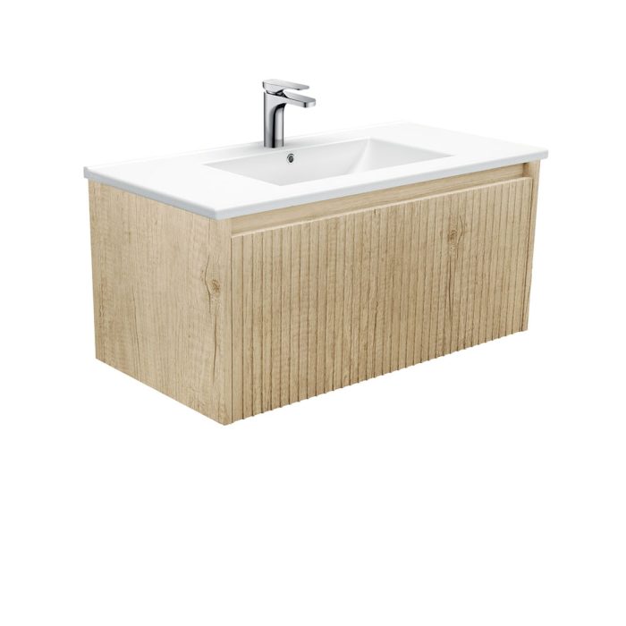 fienza Dolce Alina Scandi Oak 900 Wall-Hung Vanity