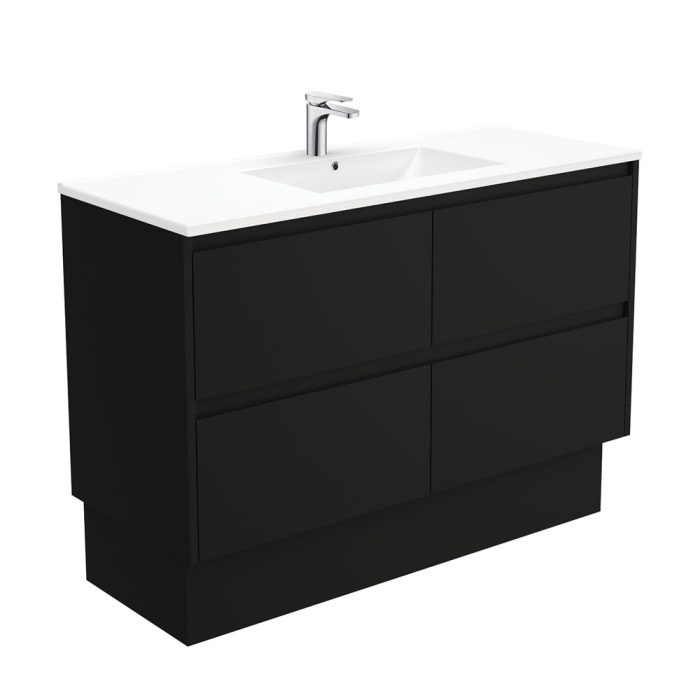 fienza Dolce Amato 1200 Satin Black Vanity On Kick