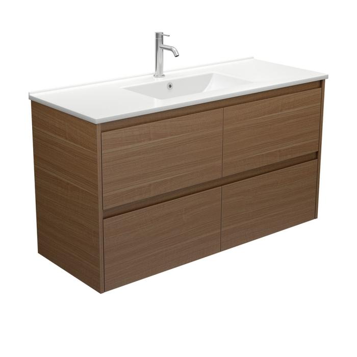 fienza Dolce Amato 1200 Walnut Wall-Hung Vanity