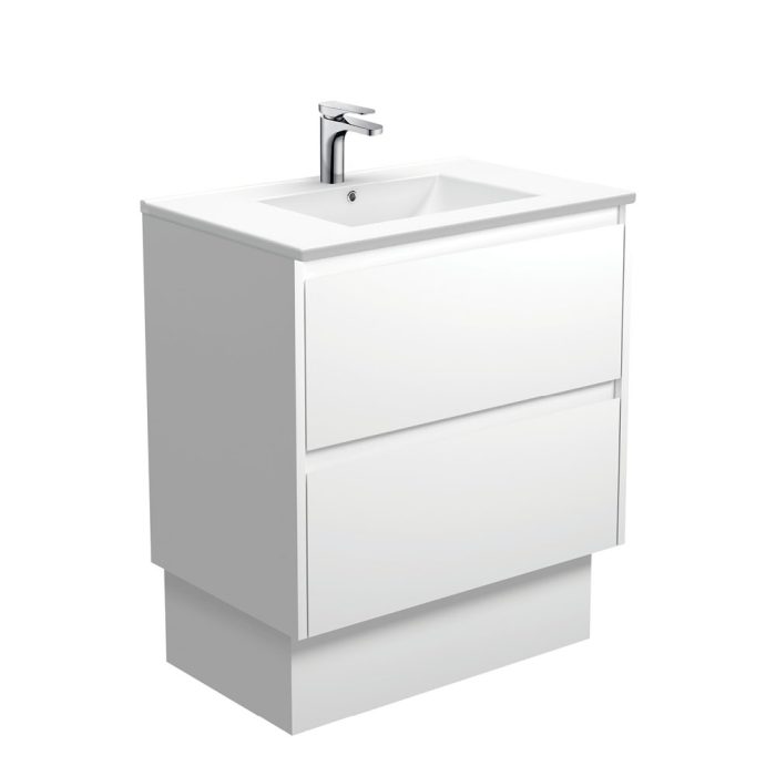 fienza Dolce Amato 750 Satin White Vanity On Kick