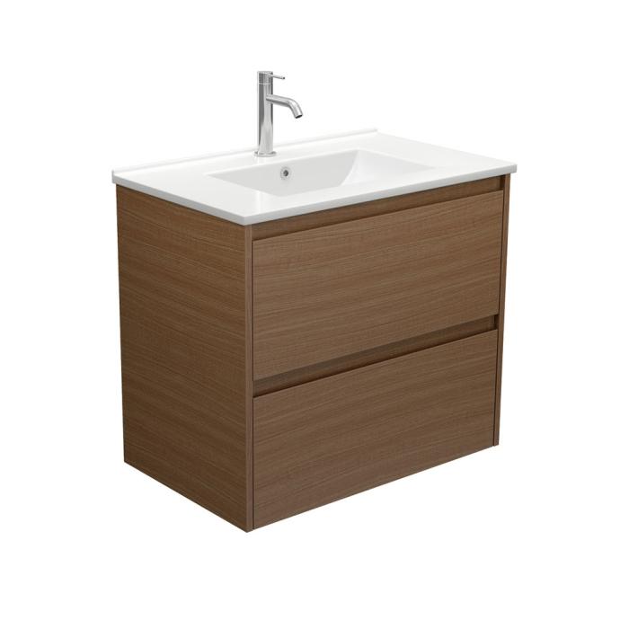 fienza Dolce Amato 750 Walnut Wall-Hung Vanity