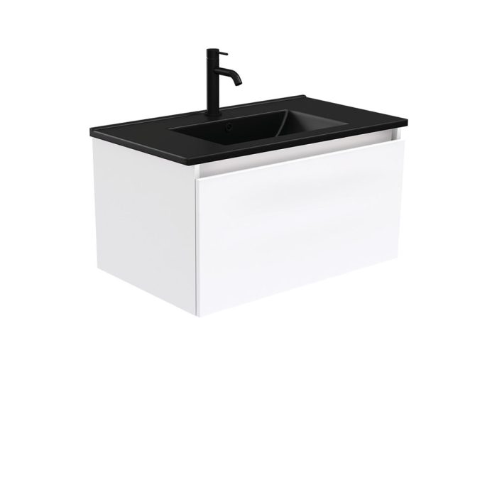 fienza Dolce Matte Black Manu 750 Wall-Hung Vanity