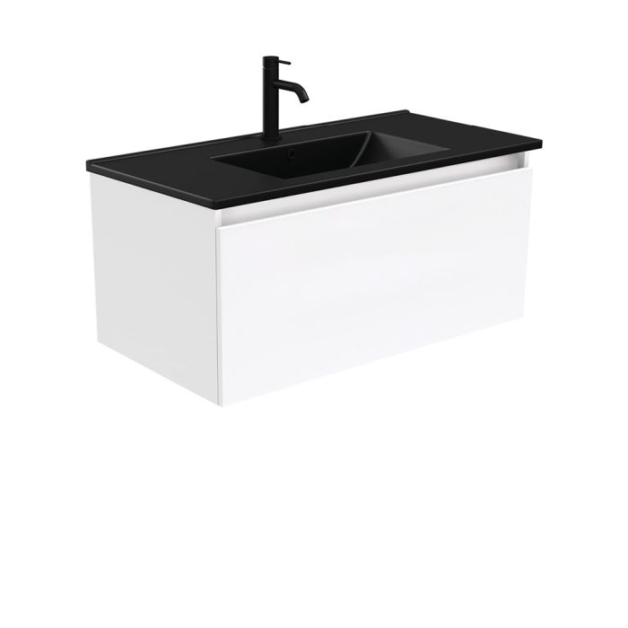 fienza Dolce Matte Black Manu 900 Wall-Hung Vanity