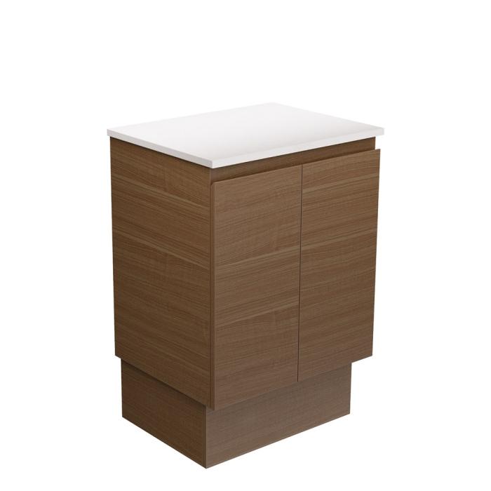 fienza Edge Walnut 600 Cabinet on Kickboard