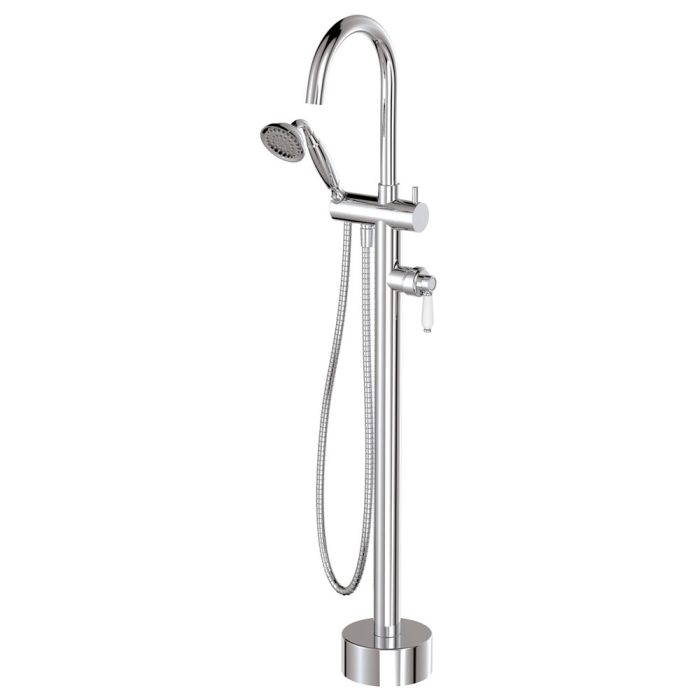 fienza Eleanor Floor Mixer & Shower Chrome / Ceramic