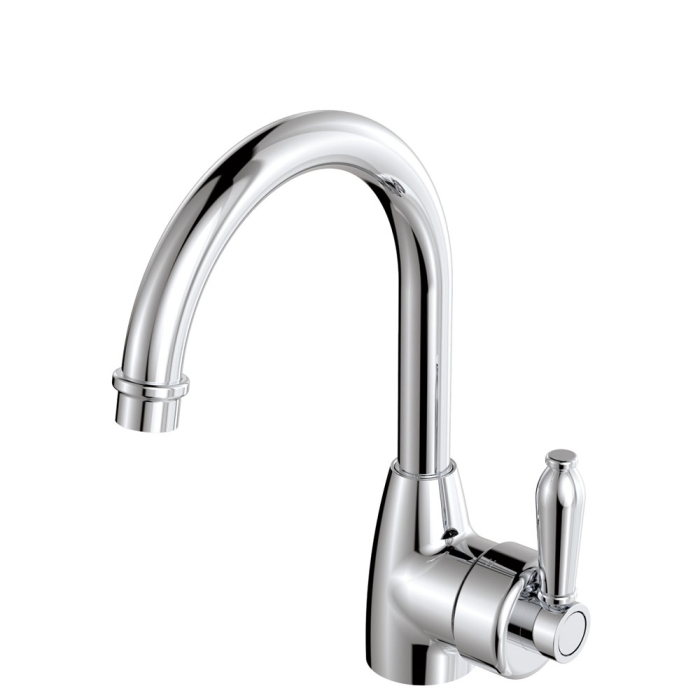 fienza Eleanor Gooseneck Basin Mixer Chrome / Chrome