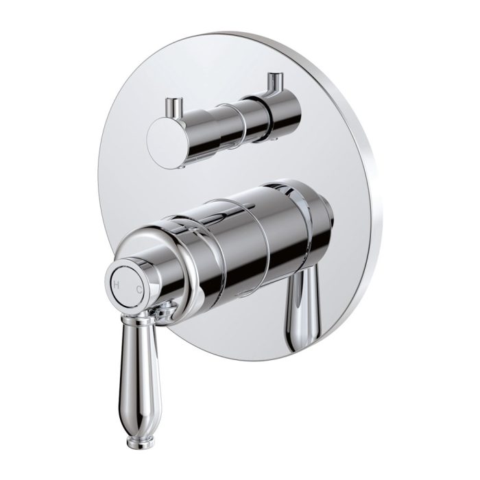 fienza Eleanor Wall Diverter Mixer Chrome / Chrome