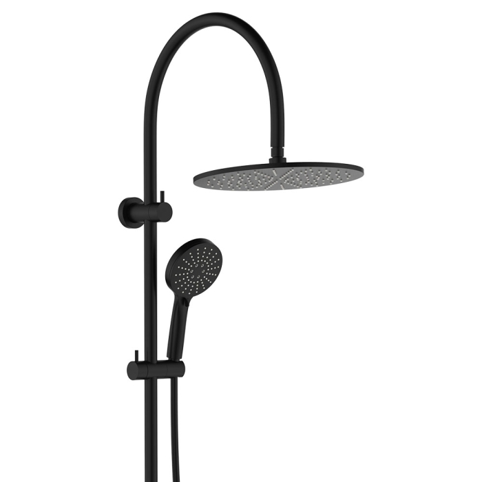 fienza Empire Slim Curved Twin Shower Matte Black