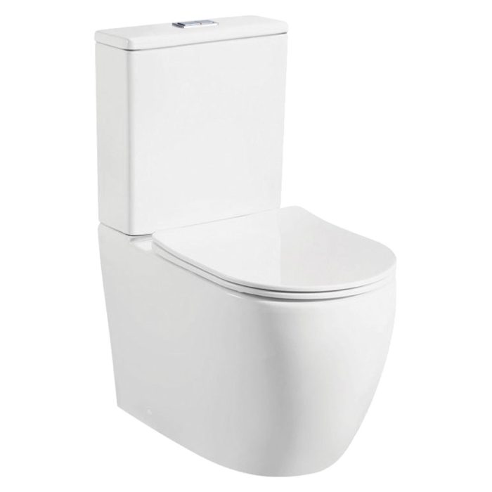 fienza Hana Back-to-Wall Toilet Suite Gloss White