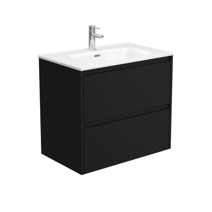 fienza Joli Amato 750 Satin Black Wall-Hung Vanity