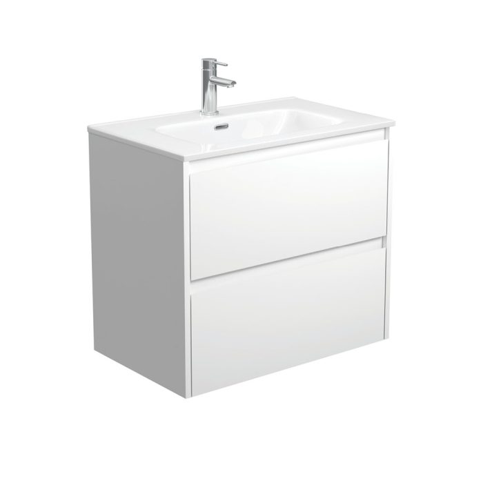 fienza Joli Amato 750 Satin White Wall-Hung Vanity