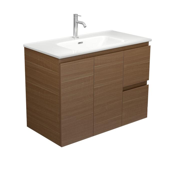 fienza Joli Edge 900 Walnut Wall Hung Vanity