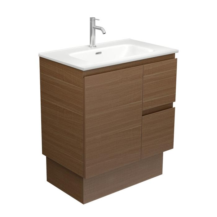 fienza Joli Matte Edge Walnut 750 Vanity on Kick