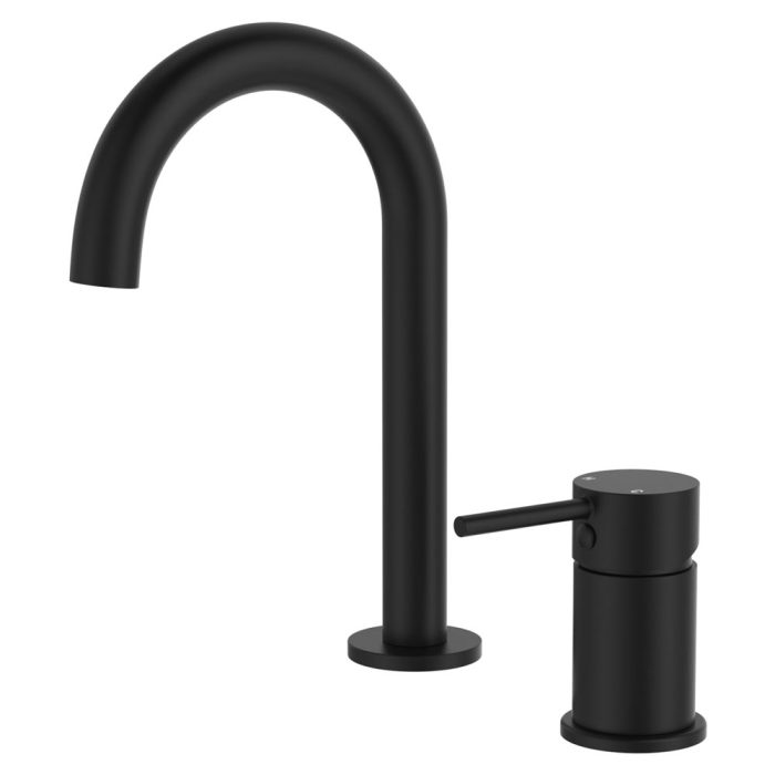 fienza Kaya Basin/Bath Hob Mixer Set Matte Black