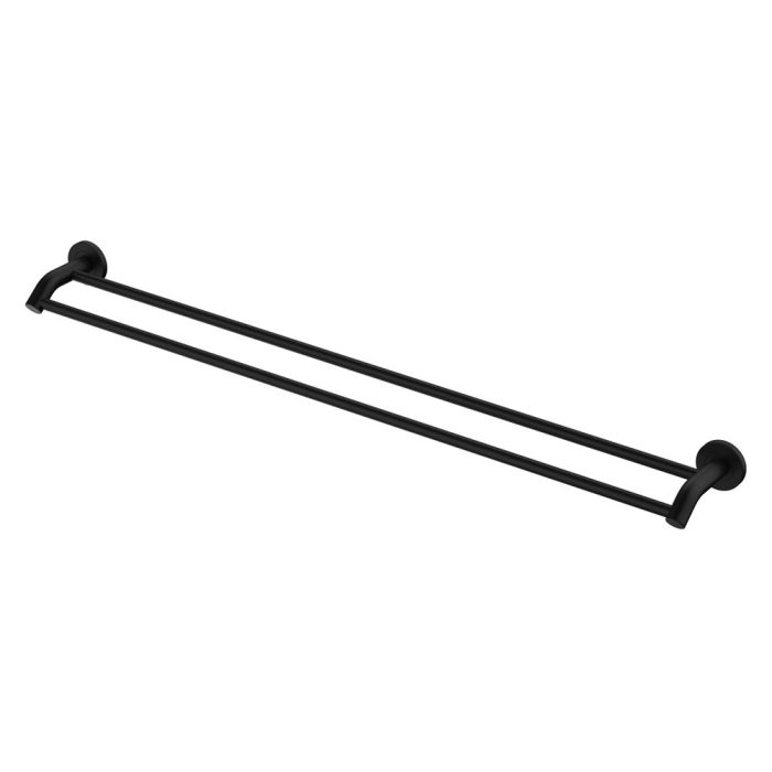 fienza Kaya Double Towel Rail 900mm Matte Black
