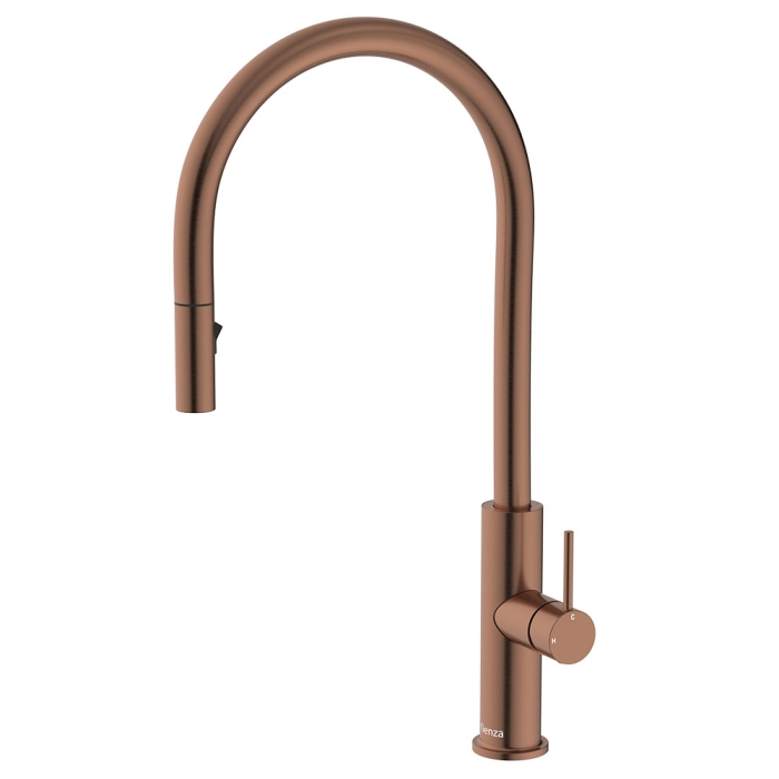 fienza Kaya Pull-Out Sink Mixer Brushed Copper