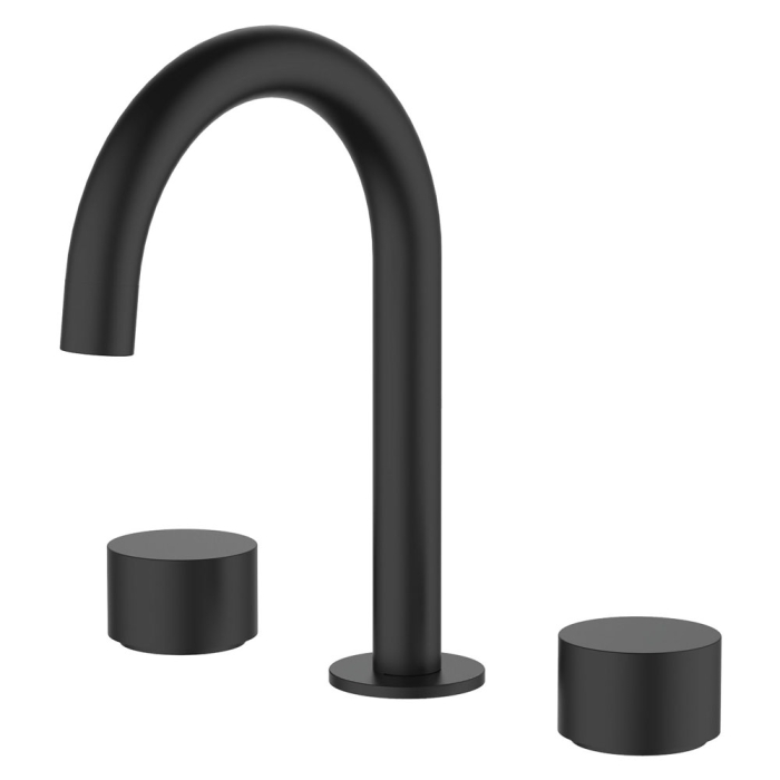 fienza Kaya Round Hob Set Round Taps Matte Black