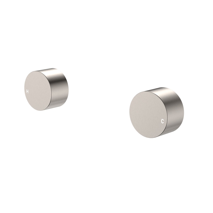 fienza Kaya Round Wall Taps Brushed Nickel
