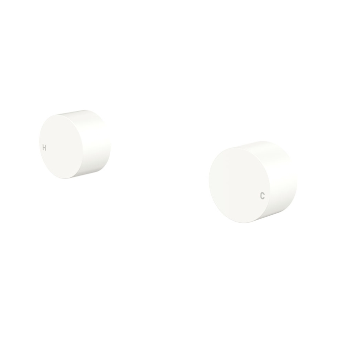 fienza Kaya Round Wall Taps Matte White